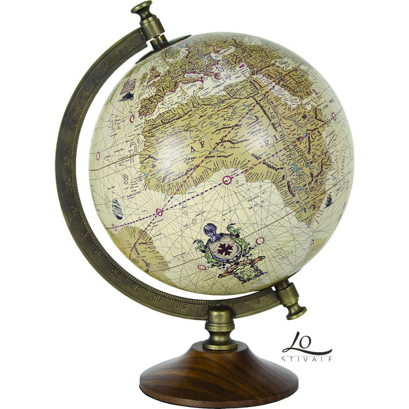 BATELA GP14 MAPPAMONDO CON BASE IN LEGNO
