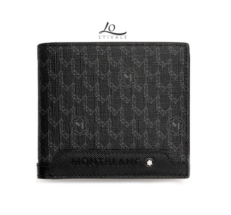 MONTBLANC 107771 NIGHTFLIGHT SIGNATURE BLACK PORTAFOGLIO 8 SCOMPARTI