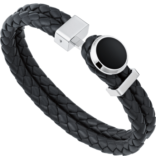 MONTBLANC 11292160 BRACCIALE DA UOMO IN PELLE INTRECCIATA