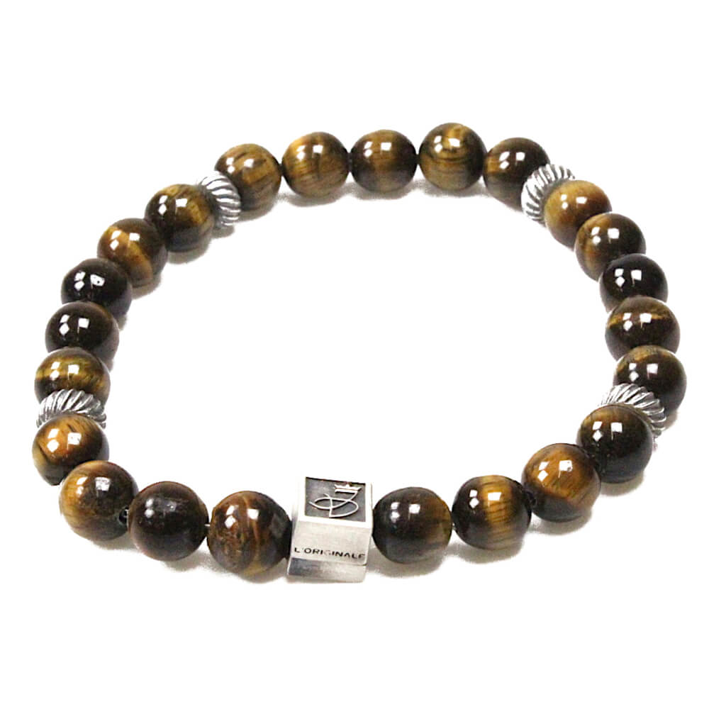 agathe création YS628 - Braccialetto tibetano portafortuna, con occhio e pietra dzi, in pelle, canapa e perle di legno e metallo, multicolore, fatto a mano, 17 cm, Pelle