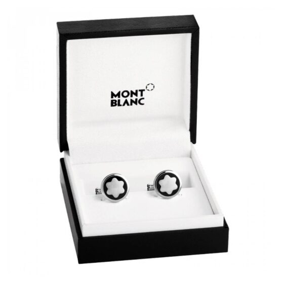 MONTBLANC 116661 GEMELLI UOMO IN ACCIAIO PREGIATO CON INSERTO IN ONICE LINEA STAR - immagine 3