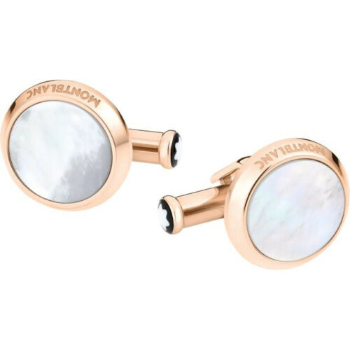 MONTBLANC 116662 GEMELLI UOMO IN ACCIAIO PREGIATO FINITURA COLORE ORO ROSA