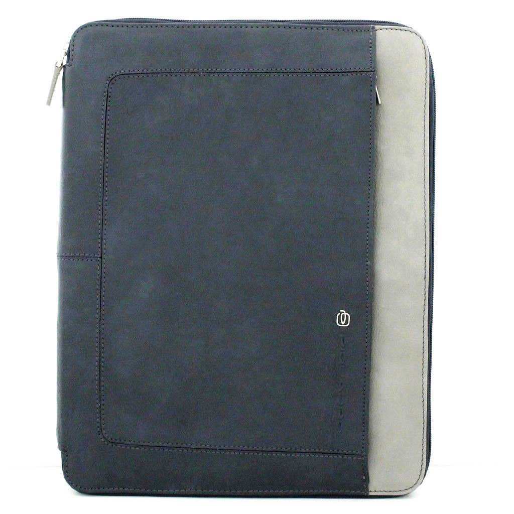 PIQUADRO PB2830VI BGR PORTABLOCCO A4 CON ZIP COLORE BLU/GRIGIO