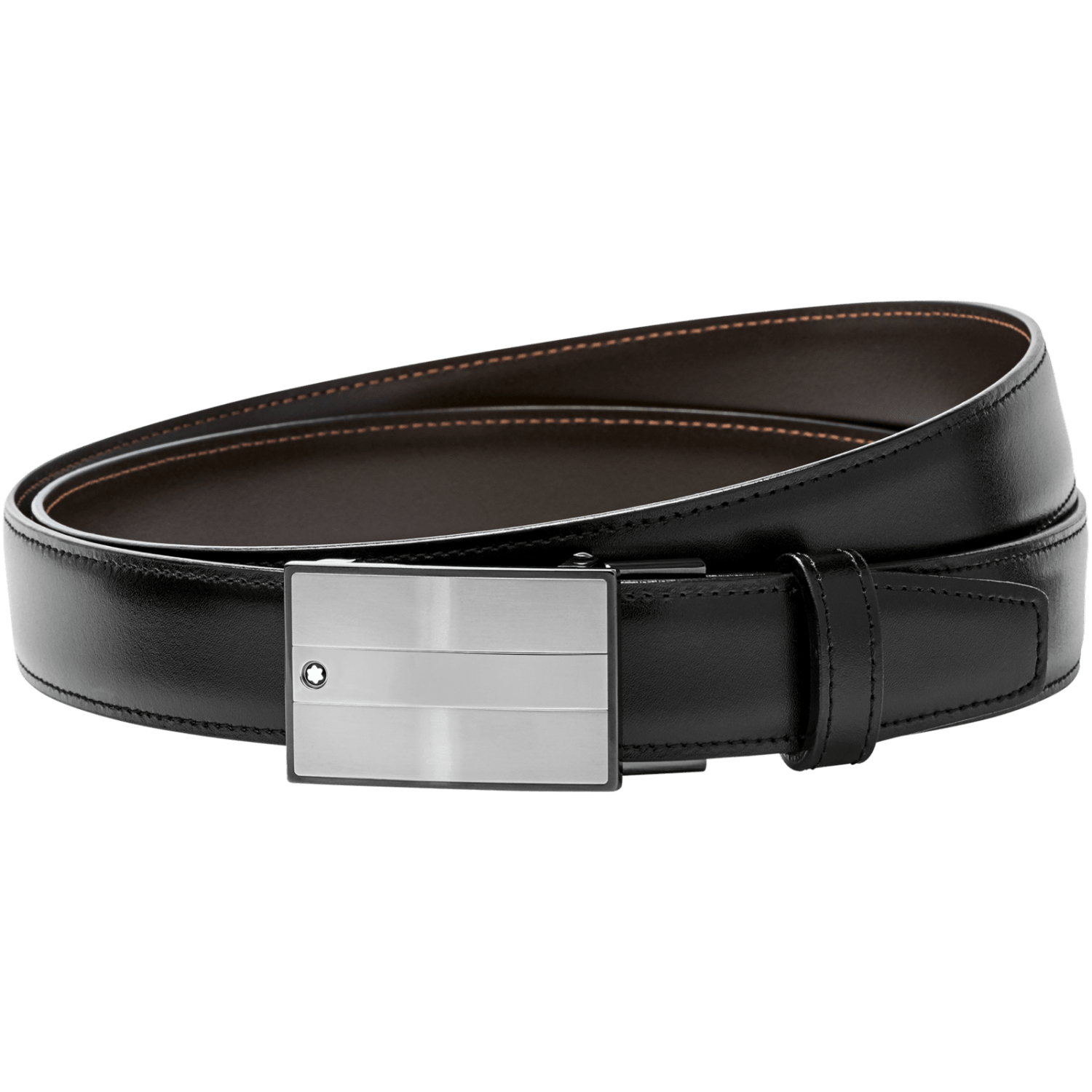 MONTBLANC 114385 CINTURA UOMO NERA E MARRONE - immagine 2