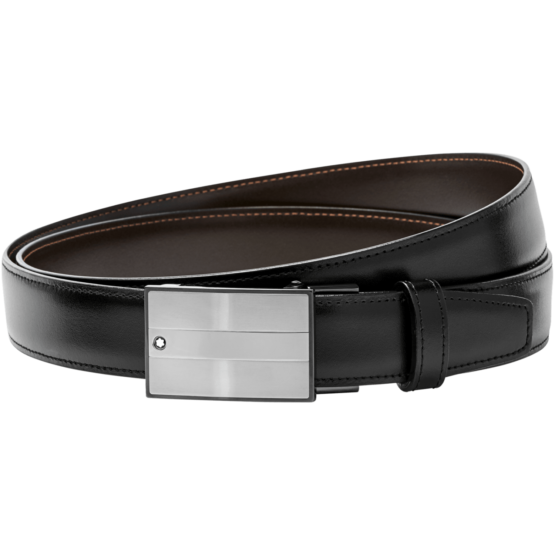 MONTBLANC 114385 CINTURA UOMO NERA E MARRONE - immagine 2