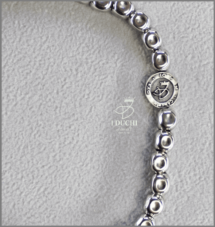 Bracciale Baciamano In Argento 925 Con Medaglia I Duchi E Croce Medievale, Regolabile, Made In Italy