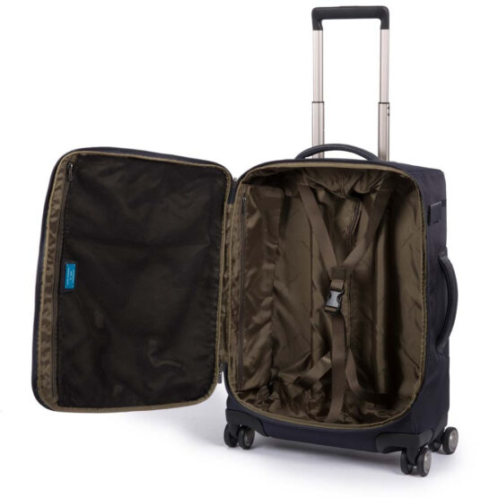 PIQUADRO BV4343BR BLU TROLLEY FORMATO CABINA CON TASCA CONNEQU - immagine 4