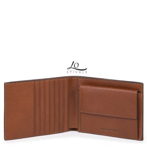 PIQUADRO PU1239B3R PORTAFOGLI UOMO IN PELLE CUOIO