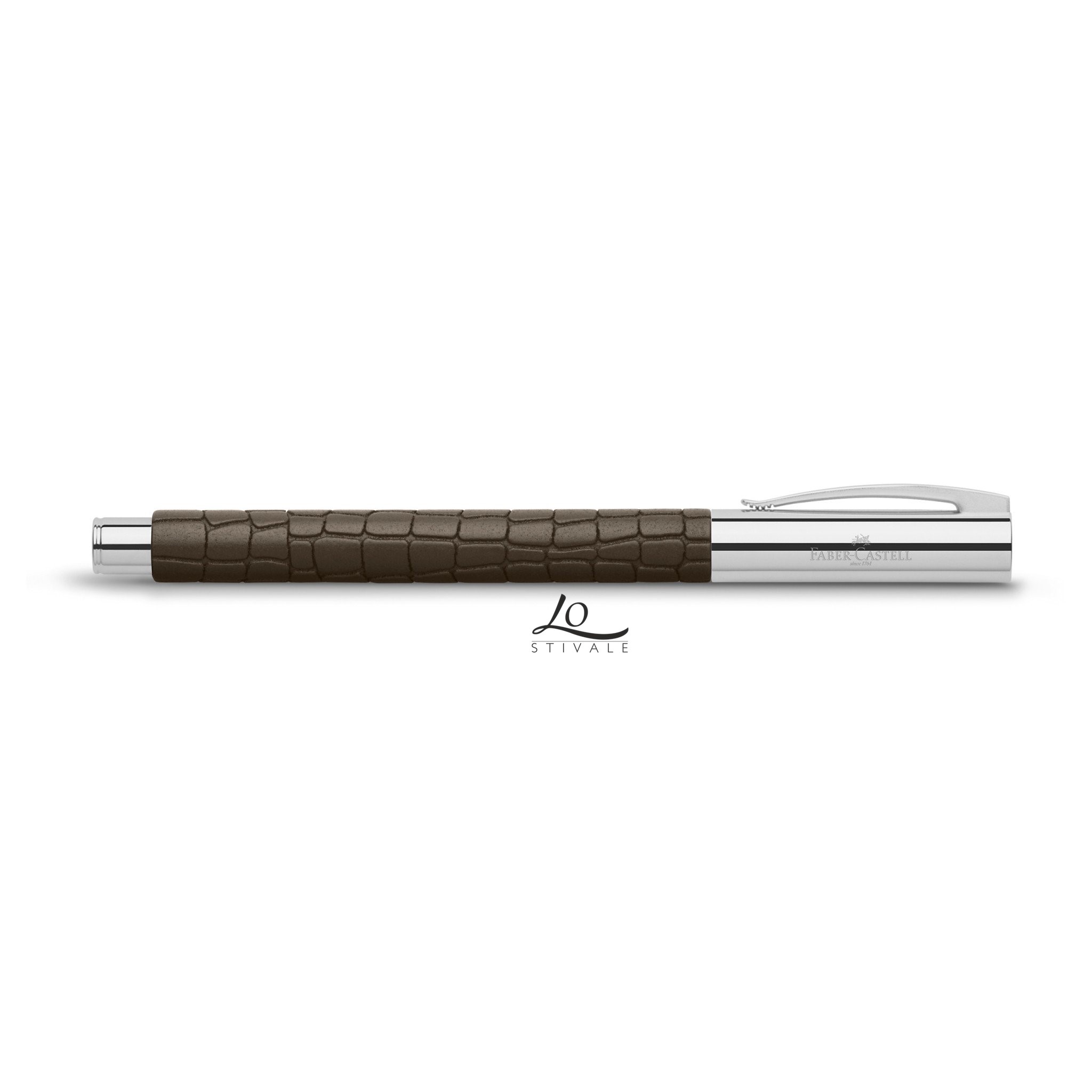 FABER CASTELL 146056 PENNA ROLLER AMBITION 3D CROCO MOKA