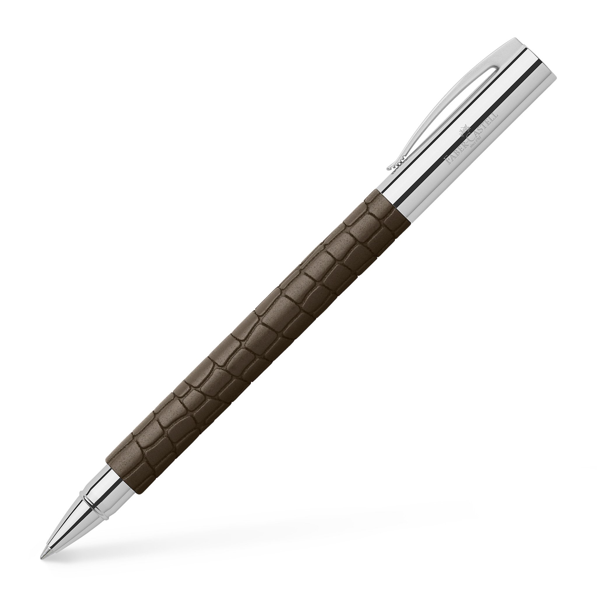 FABER CASTELL146056 PENNA ROLLER AMBITION 3D CROCO MOKA