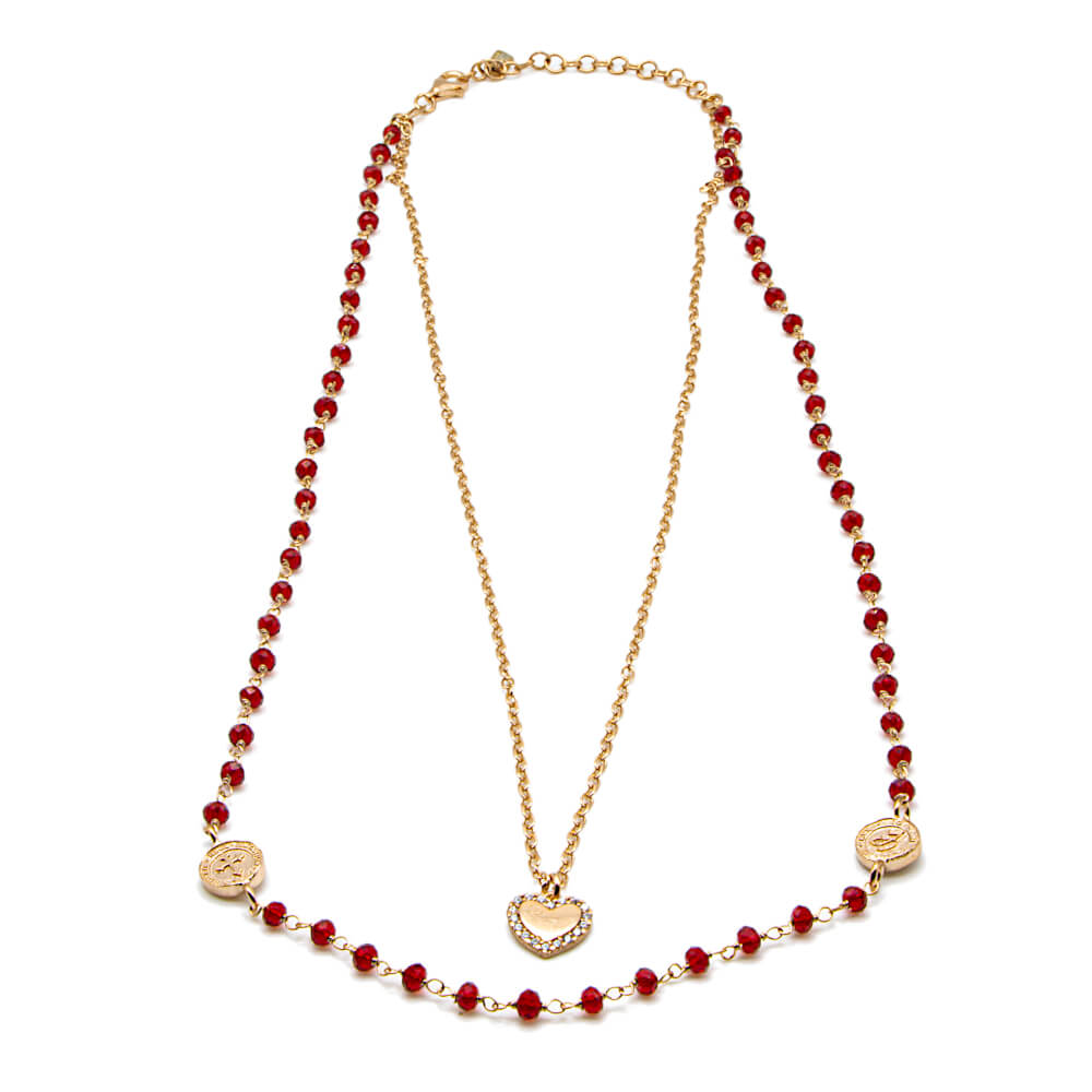 I DUCHI 11367113 COLLANA DONNA DOPPIO FILO ARGENTO 925 ROSE' LINEA MAGICAE LAPIS