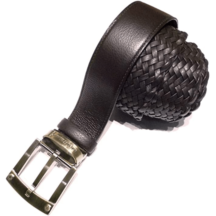 MONTBLANC 106175 CINTURA REGOLABILE IN PELLE INTRECCIATA