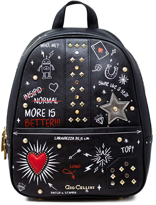Gio Cellini ZAINO DONNA CON INSERTI PU COLORE NERO BC014 Lostivale