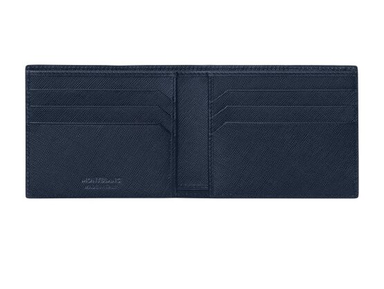 MONTBLANC 128585 SARTORIAL PORTAFOGLI 6CC  IN PELLE STAMPA SAFFIANO BLU - immagine 2