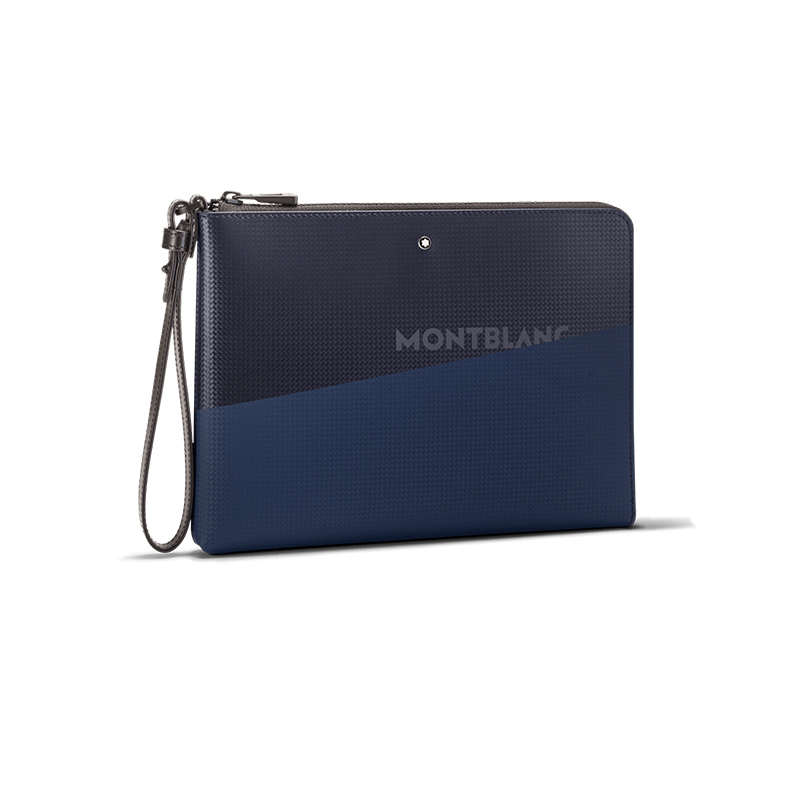 MONTBLANC 128610 POUCH MEDIO IN PELLE CON ZIP E MANICOTTO EXTREME 2.0