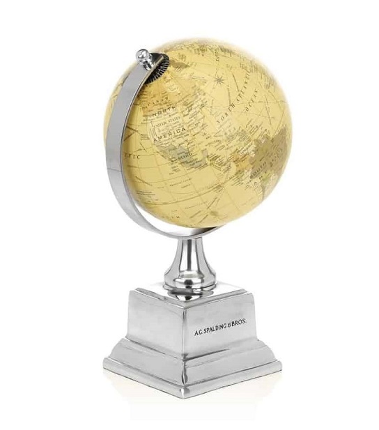 A.G. SPALDING&BROS MAPPAMONDO VINTAGE IN ALLUMINIO BROWN 862845U828 - immagine 2