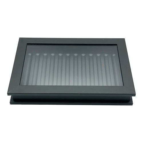 SCATOLA PORTAPENNE IN LEGNO SPORTELLINO IN VETRO 12 ALLOGGIAMENTI CP12002