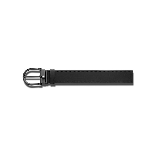 MONTBLANC 128785 CINTURA IN PELLE BICOLORE NERO/MARRONE MM35 FIBBIA PVD - immagine 3