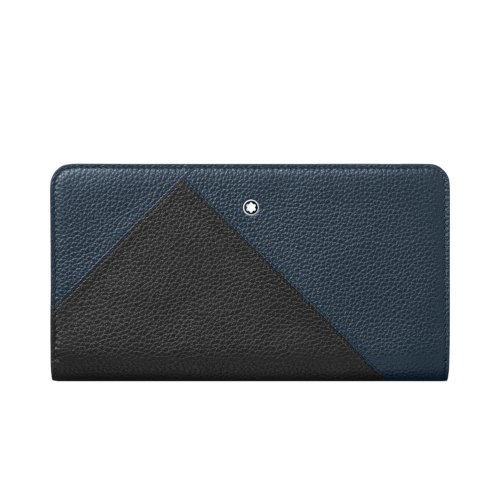 MONTBLANC 128529 MEISTERSTÜCK SOFTGRAIN GEOMETRIC PORTAFOGLI UNISEX BLU/NERO