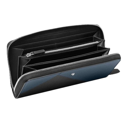 MONTBLANC 128529 MEISTERSTÜCK SOFTGRAIN GEOMETRIC PORTAFOGLI UNISEX BLU/NERO - immagine 2