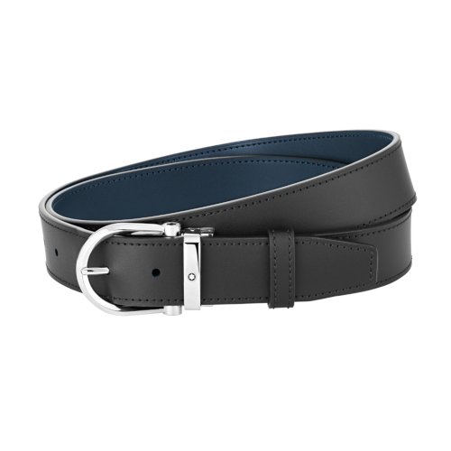 MONTBLANC 128784 CINTURA BICOLORE MM35 FIBBIA A FERRO DI CAVALLO