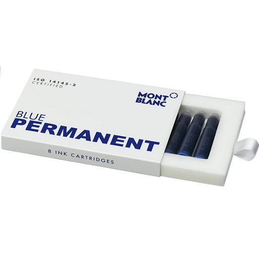 MONTBLANC 107758 - 128208 INK CARTRIDGE  CARTUCCE INCHIOSTRO BLU PERMANENTE