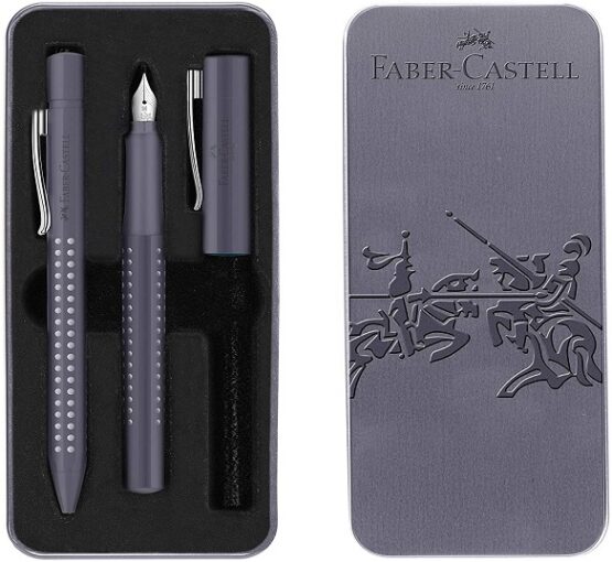 FABER CASTELL 201529 Set Grip Edition Stilo M e Penna a Sfera COLORE GREY