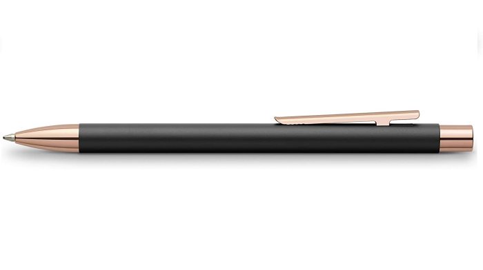 FABER CASTELL 343320 Penna a sfera Neo Slim in metallo laccato nero, Rosegold - immagine 2