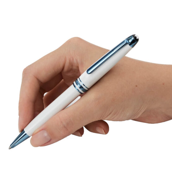 MONTBLANC 129401 MEISTERSTÜCK GLACIER WHITE PENNA A SFERA CLASSICA BIANCA - immagine 4