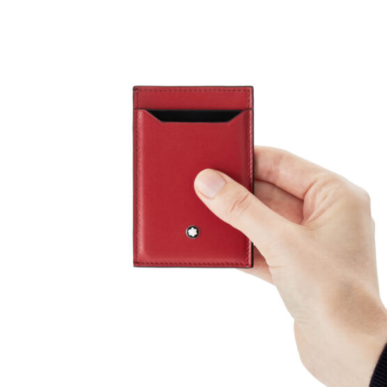 MONTBLANC 129685 PORTACARTE MEISTERSTÜCK IN PELLE COLORE ROSSO E NERO - immagine 3