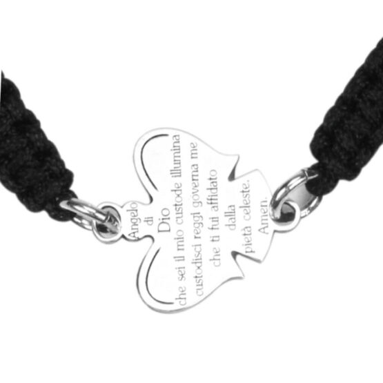AMORE SACRO 100B1001 BRACCIALE DONNA INTRECCIATO CON MEDAGLIA AD ANGELO CON PREGHIERA - immagine 2