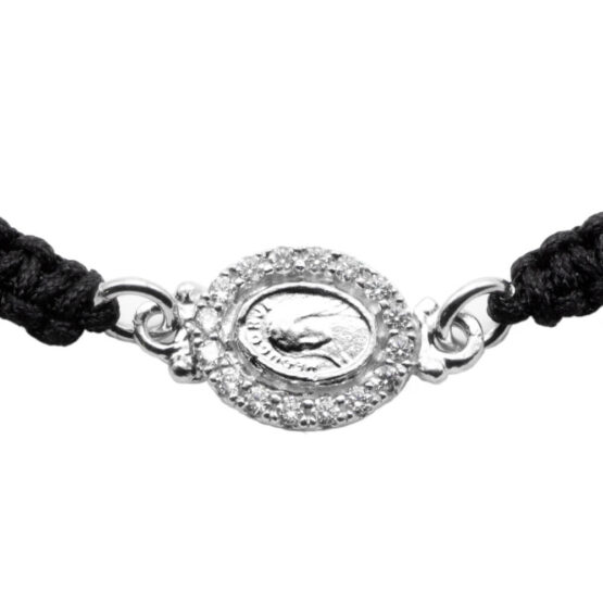 AMORE SACRO 100B1003 BRACCIALE DONNA INTRECCIATO CON MEDAGLIA IN ARGENTO E ZIRCONI - immagine 2