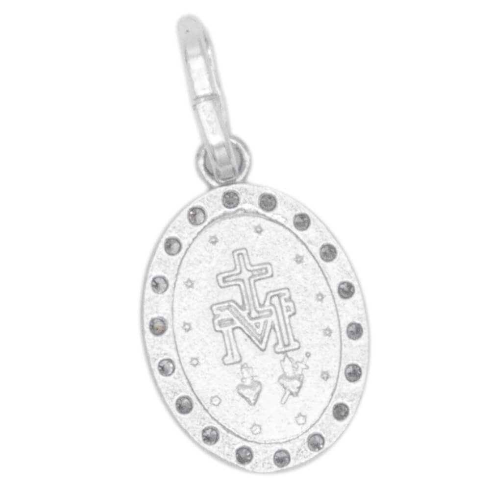 AMORE SACRO 100M1014 MEDAGLIETTA MADONNA IN ARGENTO CON ZIRCONI - immagine 2