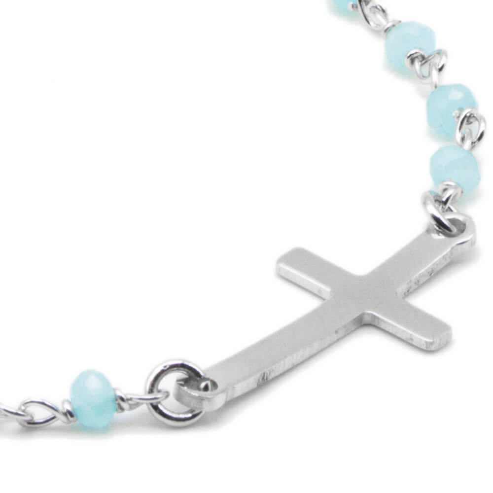 AMORE SACRO 100B1006 BRACCIALE DONNA IN ARGENTO STERLING CON PERLINE TURCHESI - immagine 2