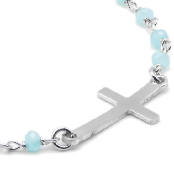 AMORE SACRO 100B1006 BRACCIALE DONNA IN ARGENTO STERLING CON PERLINE TURCHESI - immagine 2