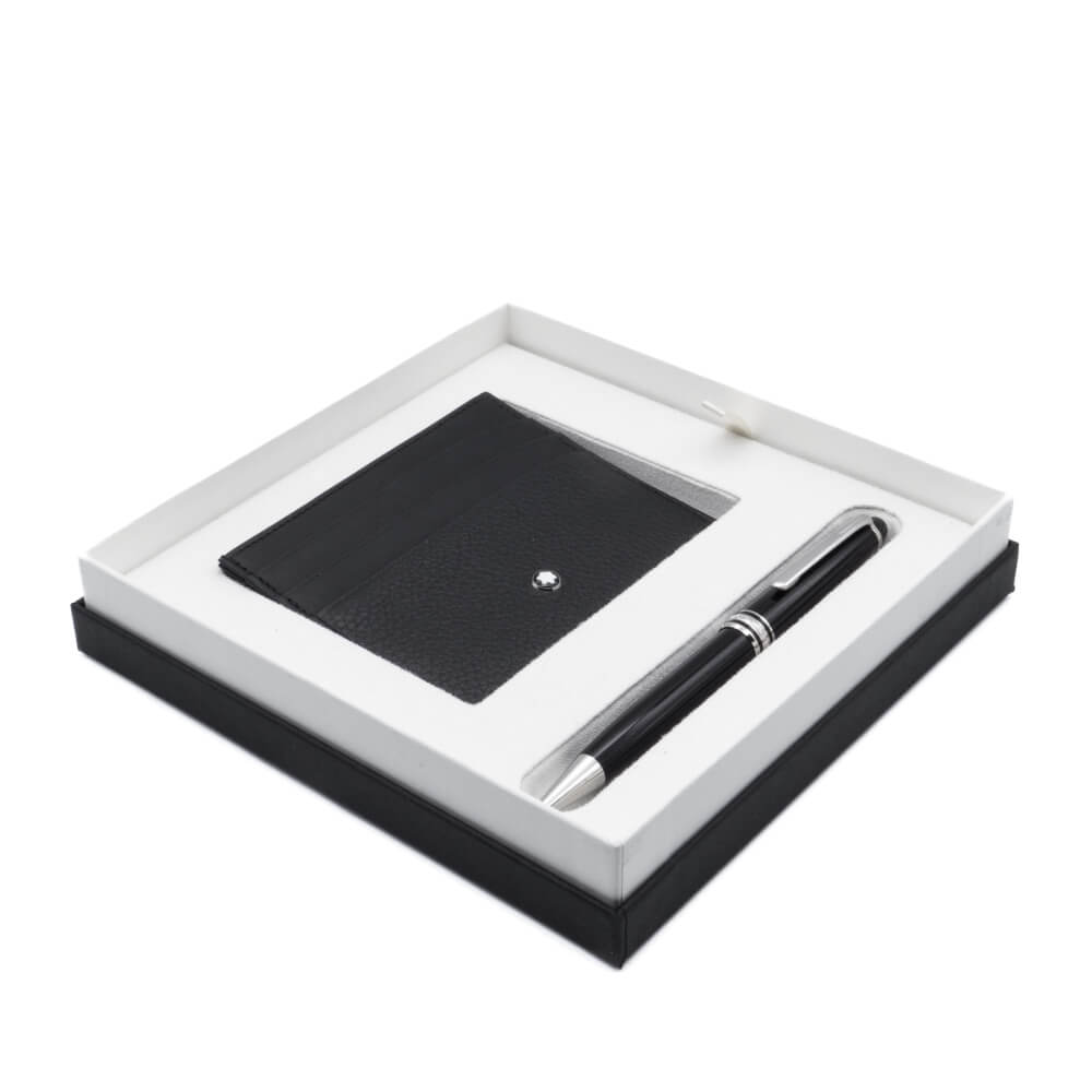 MONTBLANC 128955 SET REGALO PENNA A SFERA PORTACARTE DI CREDITO 6CC - immagine 2