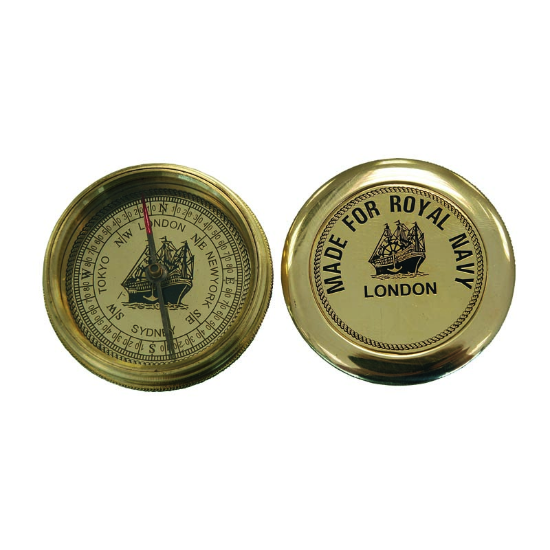 BATELA 917 BUSSOLA IN OTTONE ROYAL NAVY CHIUDIBILE DIAMETRO CM 6
