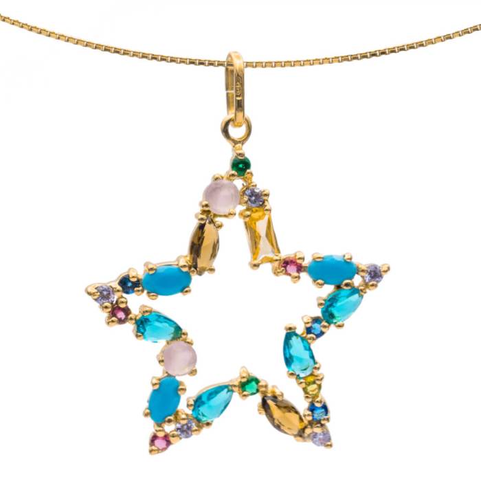 I DUCHI 11208122 CATENINA ARGENTO E PENDENTE STELLA CON PIETRE MULTICOLORE