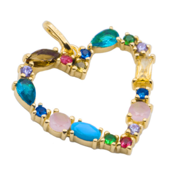 I DUCHI 11208121 CATENINA ARGENTO E PENDENTE CUORE CON PIETRE MULTICOLORE - immagine 2