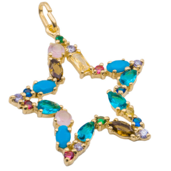I DUCHI 11208122 CATENINA ARGENTO E PENDENTE STELLA CON PIETRE MULTICOLORE - immagine 2