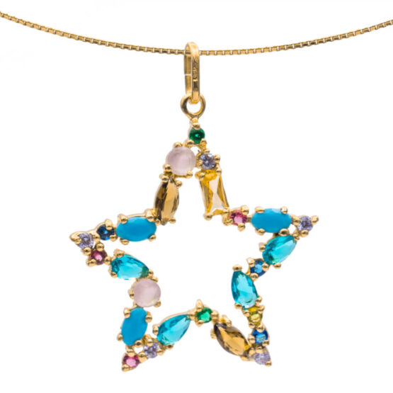I DUCHI 11208122 CATENINA ARGENTO E PENDENTE STELLA CON PIETRE MULTICOLORE
