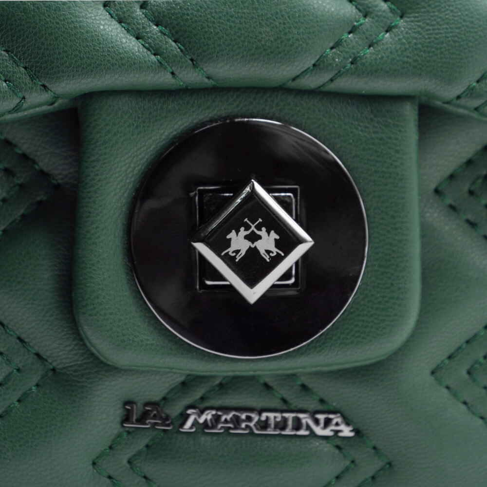 LA MARTINA BORSA BRIANA COLORE VERDE LMBA00941T METALLI FINITURA CANNA DI FUCILE - immagine 2