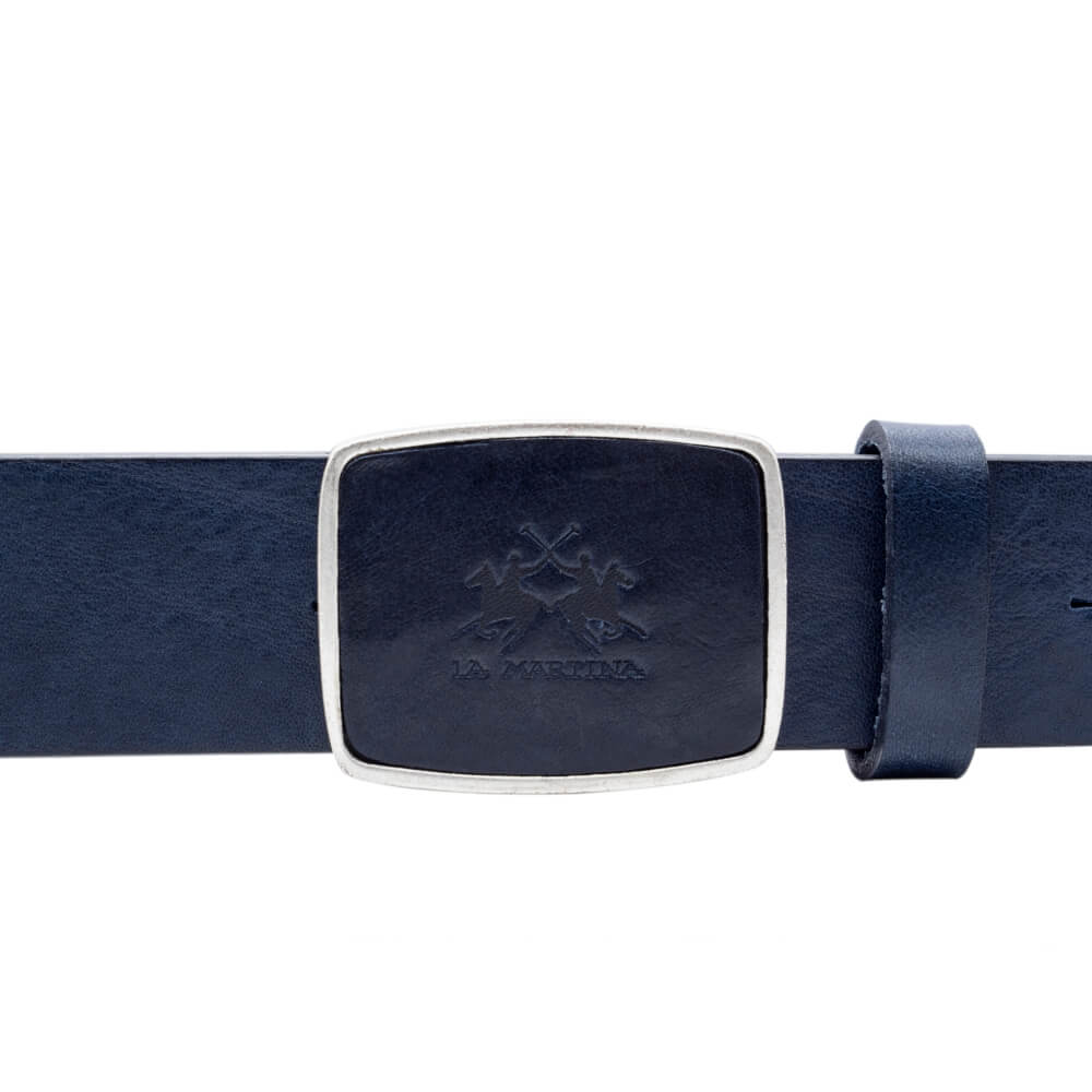 LA MARTINA CINTURA SPORTIVA UOMO LMCU00957M120 CUOIO BLU CM 4 x 120 - immagine 2