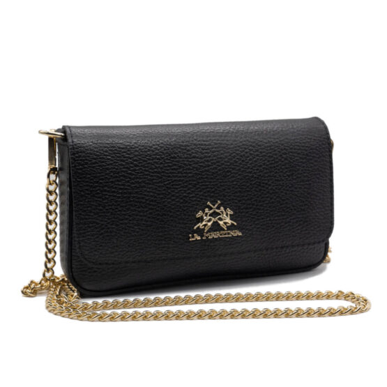 LA MARTINA BORSA POCHETTE IN PELLE HERITAGE COLORE NERO NERA LMBA00824M