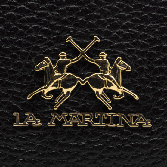 LA MARTINA BORSA POCHETTE IN PELLE HERITAGE COLORE NERO NERA LMBA00824M - immagine 4