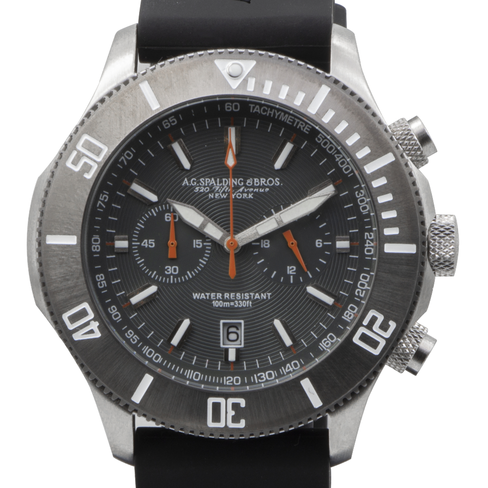 A.G.SPALDING & BROS OROLOGIO CHRONO HAWI 174366P818 CINTURINO GOMMA