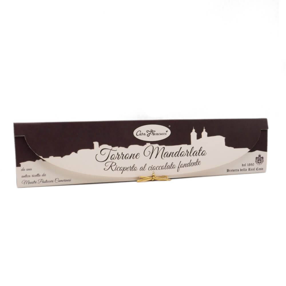 TORRONE MANDORLATO RICOPERTO AL CIOCCOLATO FONDENTE.1000