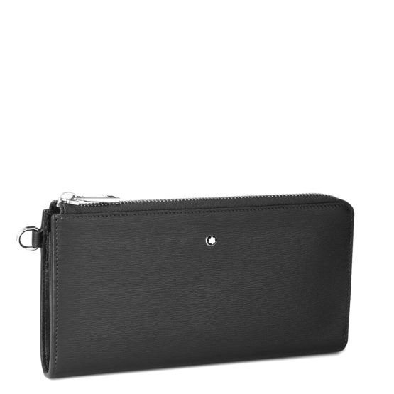 Montblanc Meisterstück 4810 Portafoglio lungo 12 scomparti  nero con cerniera e cinturino da polso removibile 129248