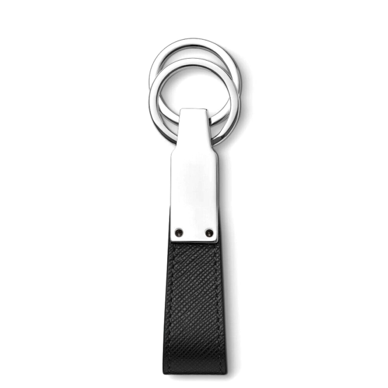 MONTBLANC SARTORIAL PORTACHIAVI IN PELLE DOPPIO ANELLO 130747 COLORE NERO - immagine 3