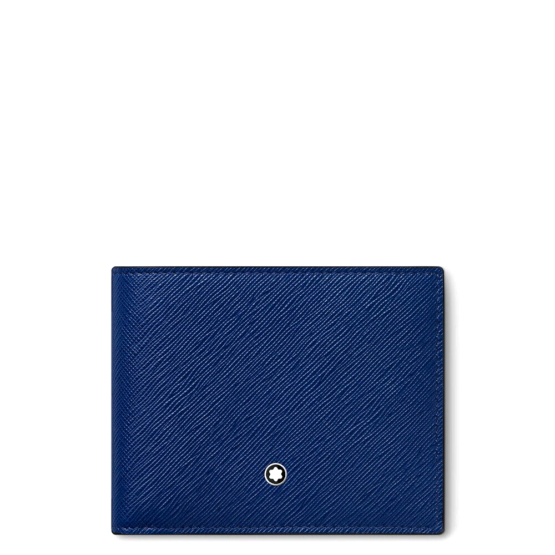 MONTBLANC 130812 SARTORIAL PORTAFOGLI 6CC IN PELLE STAMPA SAFFIANO BLU